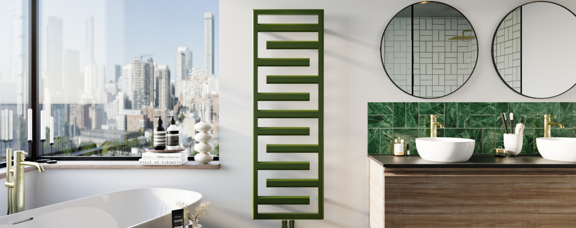 Rendering Zehnder Tetris Decorative radiator Front view