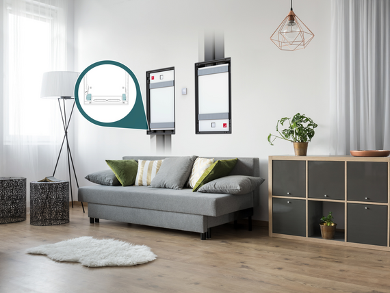 Stock Content Zehnder ComfoAir Fit 100 Comfortable indoor ventilation Angled view