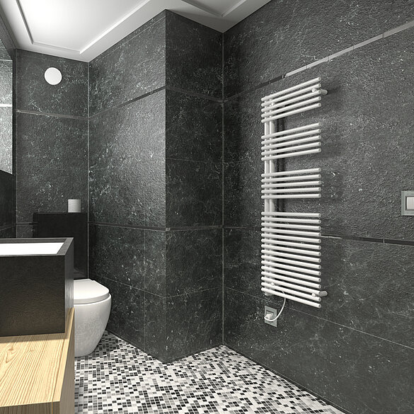 Key Visual Zehnder Forma Spa Asym Decorative radiator Angled view